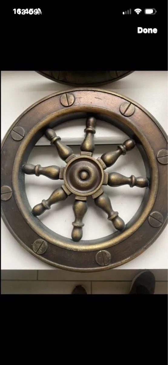 Vintage Brass Effect Steering Wheel Set - Image 2