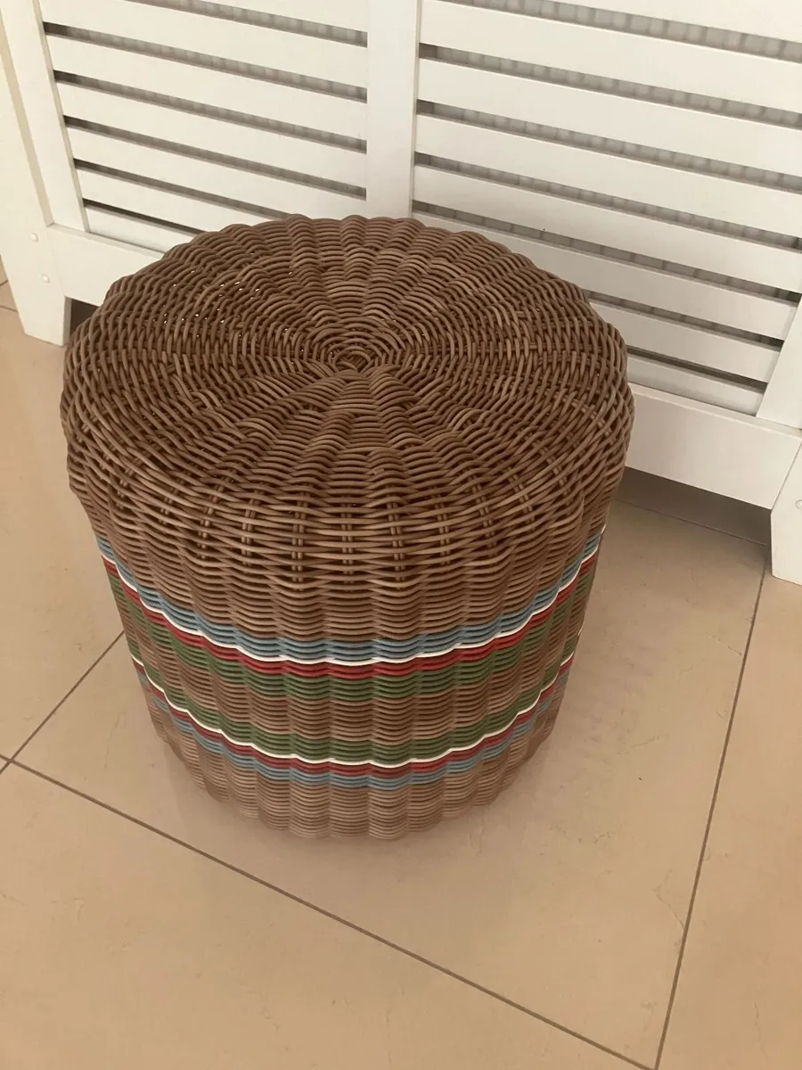Woven Wicker Stool - Image 2