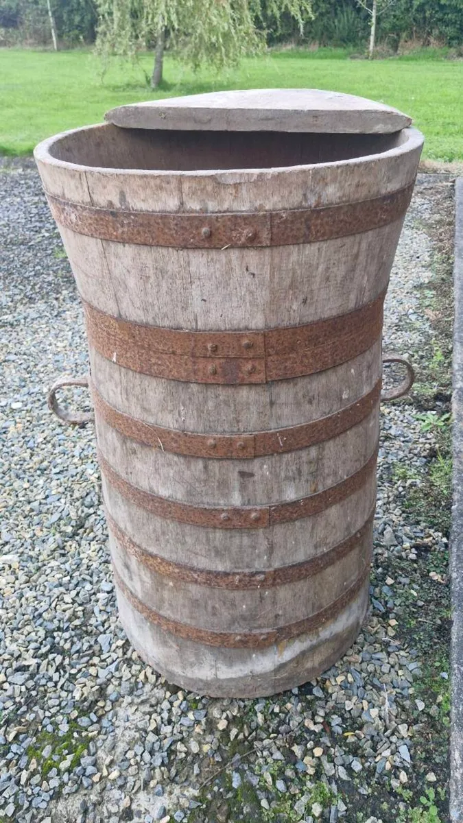 Vintage Rustic Wooden Barrel / Grain Tub - Image 4