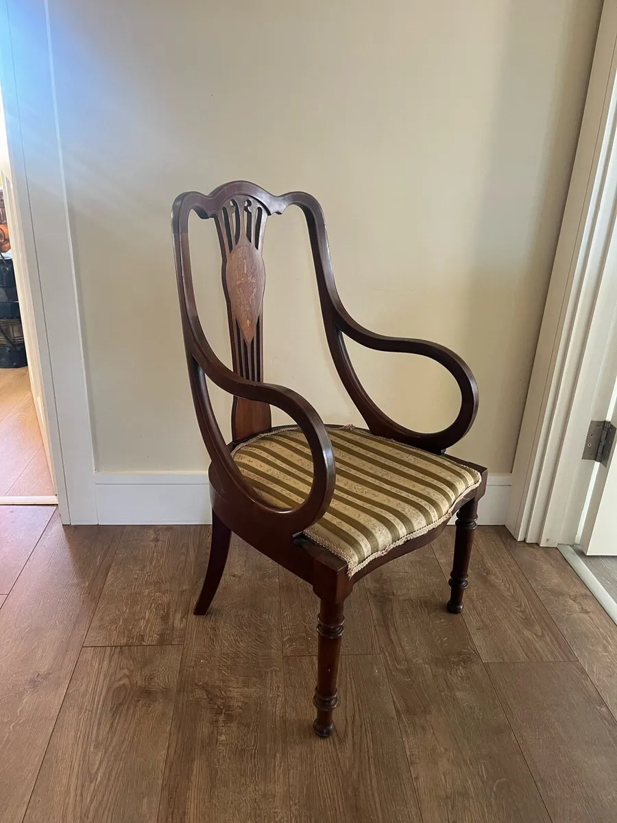Antique Edwardian Inlaid Mahogany Chair - Image 1