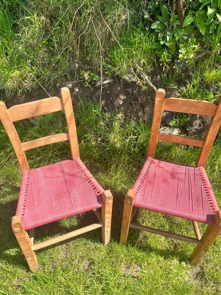 Antique Irish Sugan Chairs - Image 4