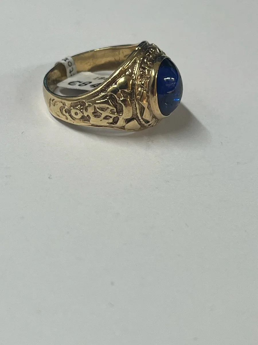 9k gold ring with blue stone - Image 4
