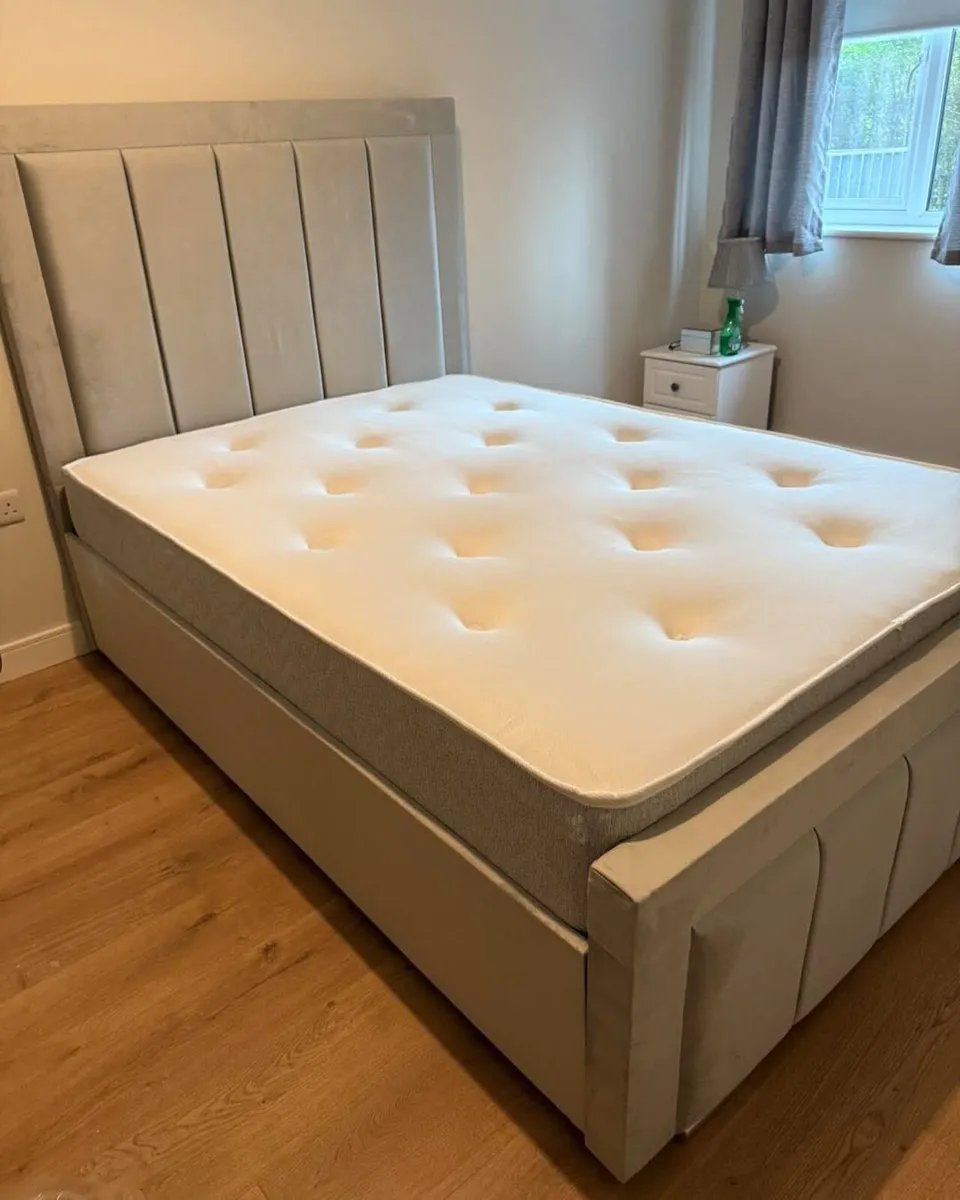 Double & King Size Bed Frame With Mattress Opt - Image 3