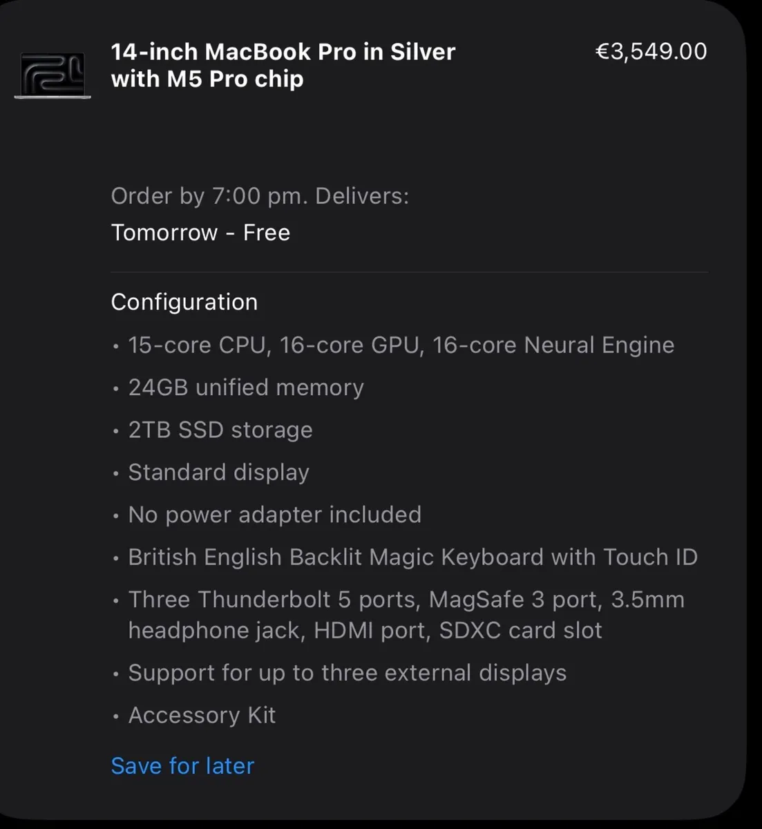 New Macbook Pro M5 Pro 24GB 2TB SSD - Image 4