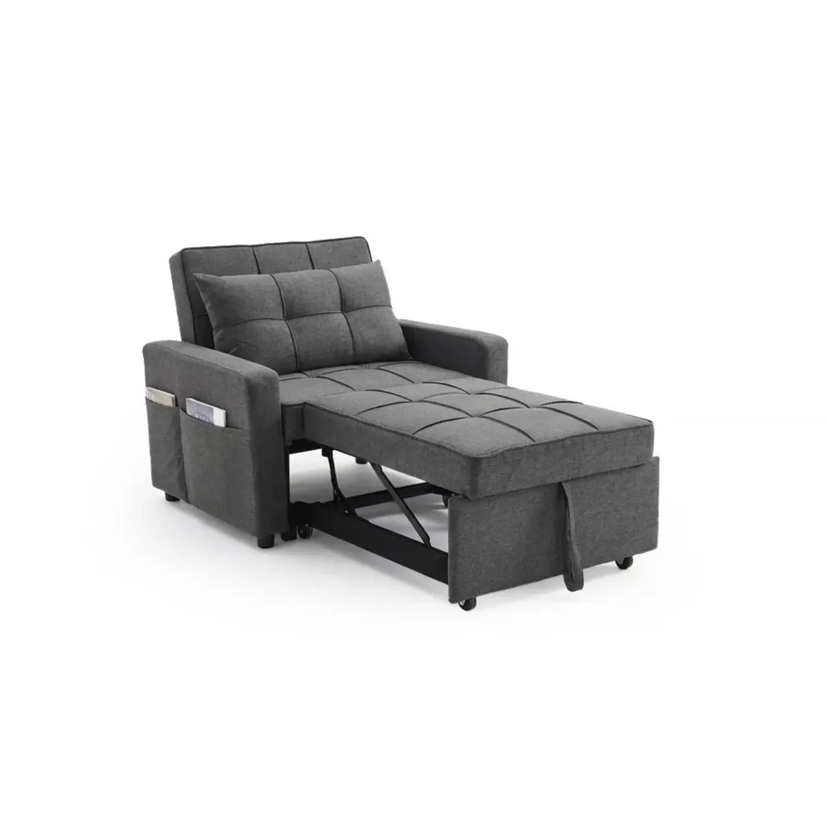 Grey 1 Seater Sofa Bed, Pabs - Image 3