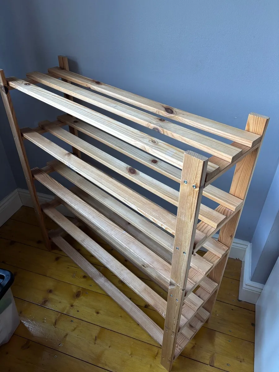 5 Shelf Shoe Storage Rack - Pine - Image 1
