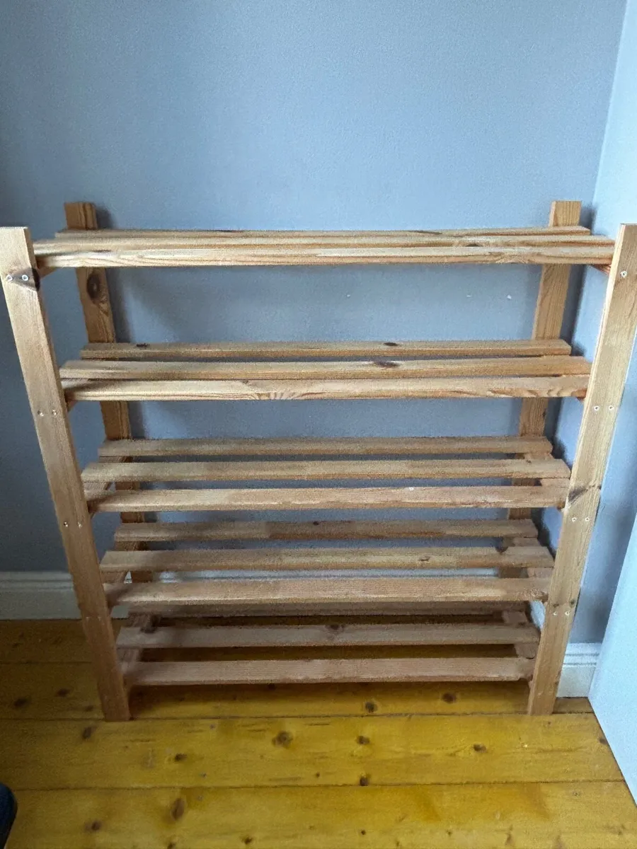 5 Shelf Shoe Storage Rack - Pine - Image 2