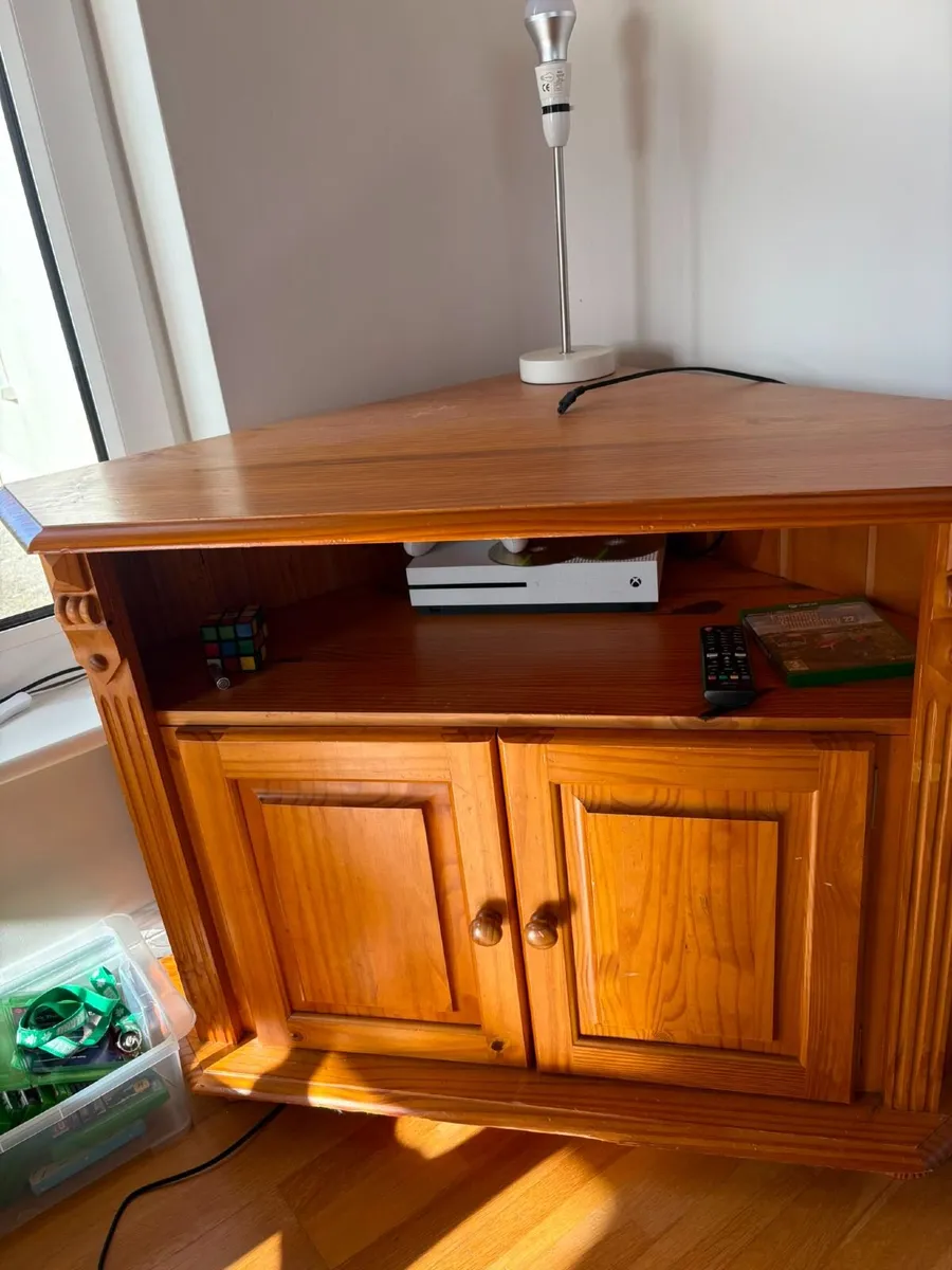 Wooden Corner TV Stand - Image 1