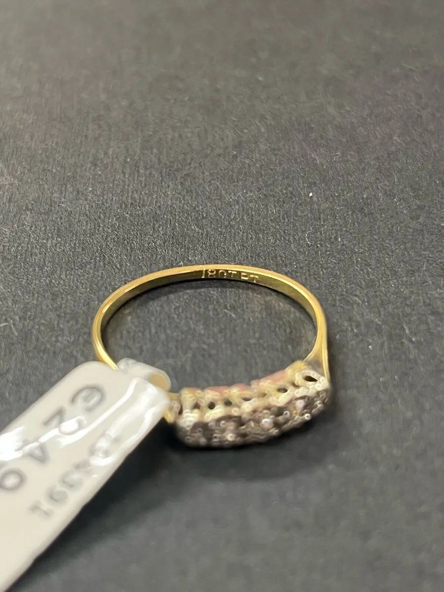 18k gold vintage diamond ring - Image 4