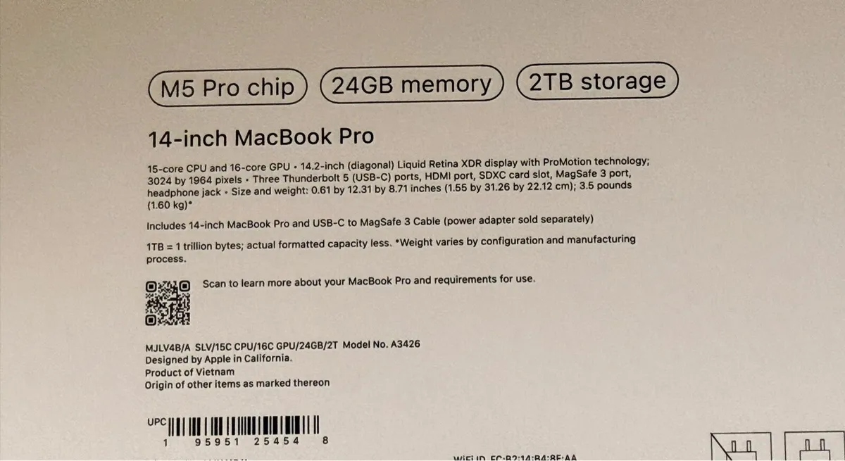 New Macbook Pro M5 Pro 24GB 2TB SSD - Image 3