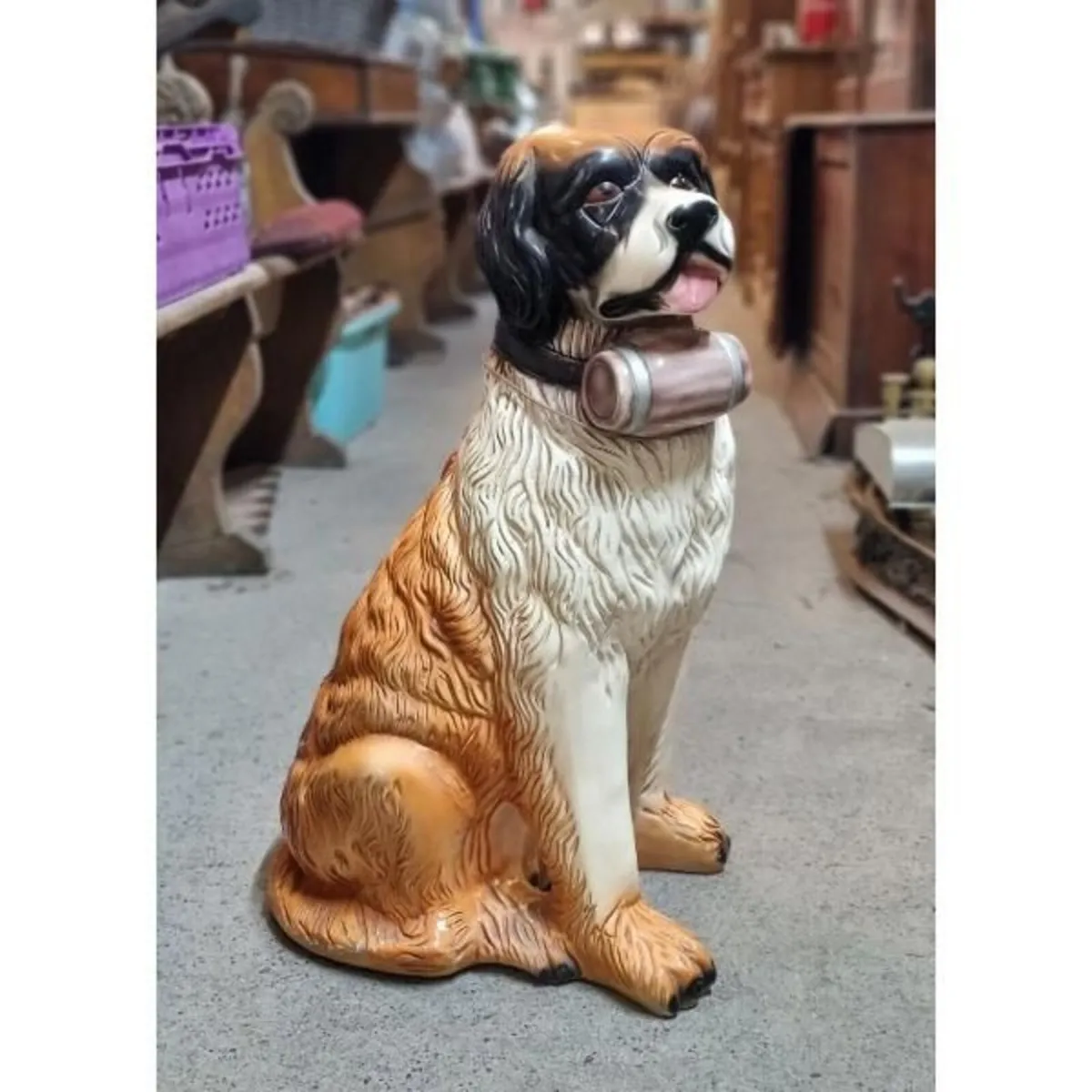 St Bernard Ceramic Floor Statue KAS1371 - Image 1