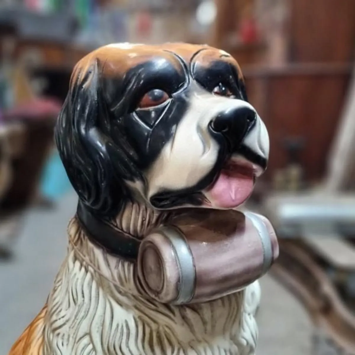 St Bernard Ceramic Floor Statue KAS1371 - Image 2