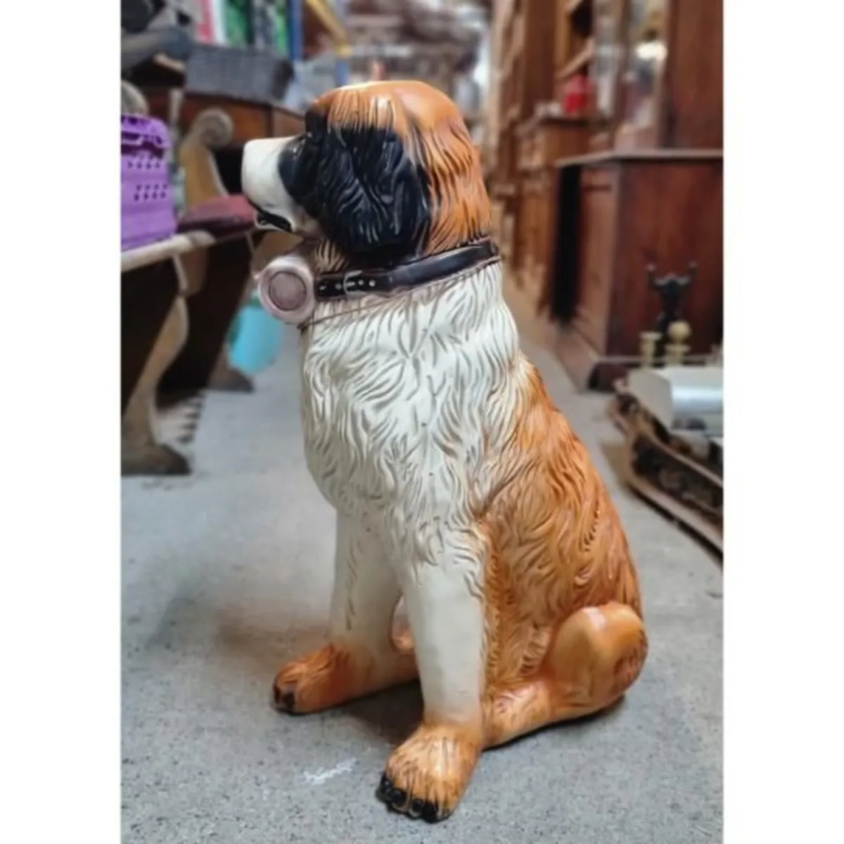 St Bernard Ceramic Floor Statue KAS1371 - Image 3