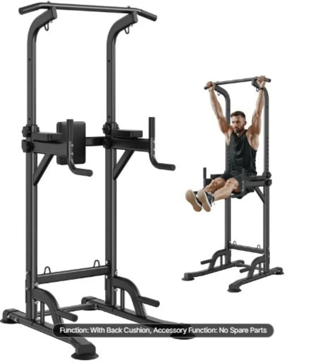 Power Tower Dip Station,10-Level Height Adjustable - Image 1