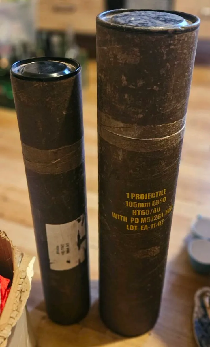 2 Cardboard Vintage Military Logistics Tubes - Image 1