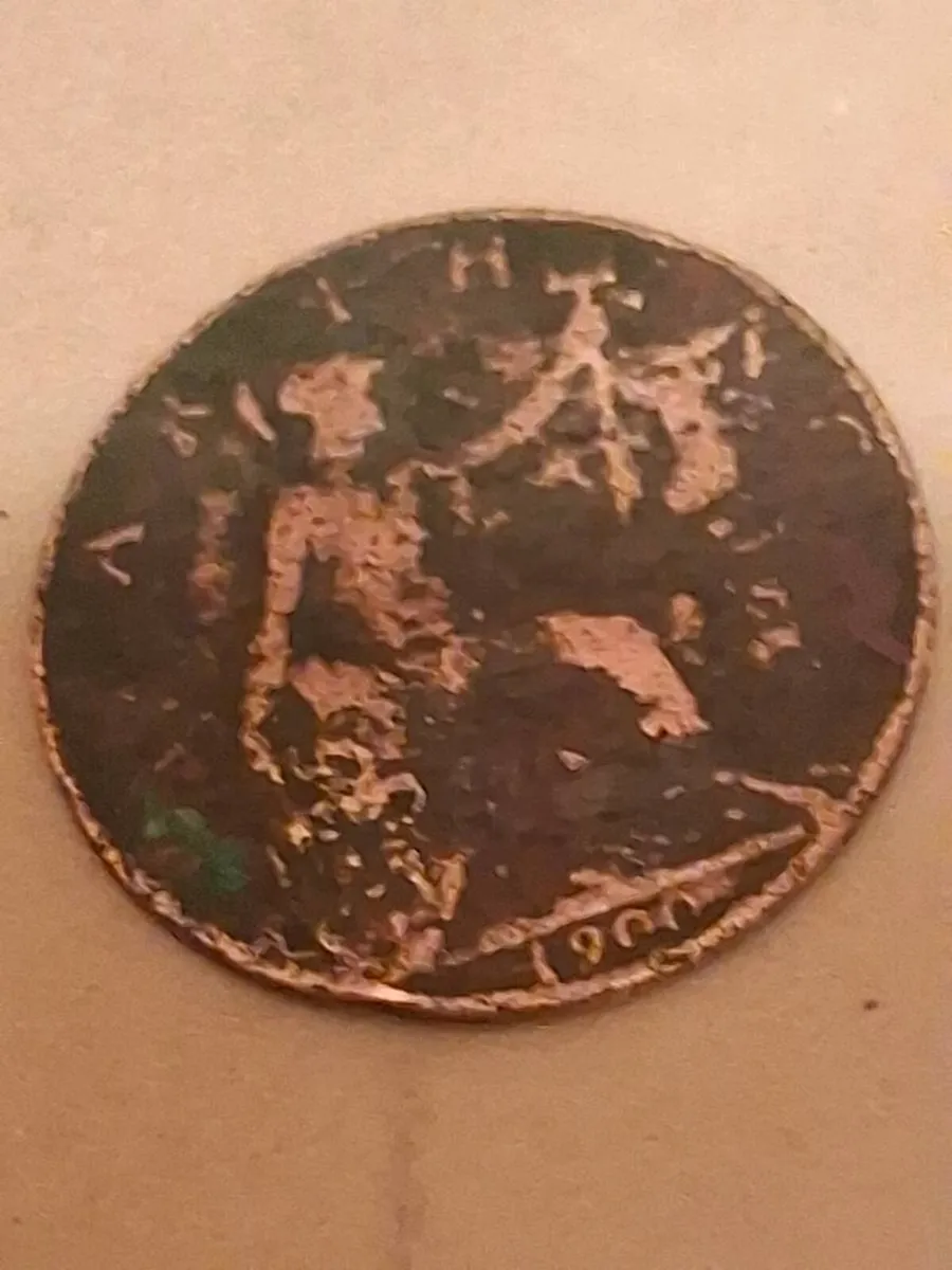 Antique Victorian 1900 Farthing - Image 2