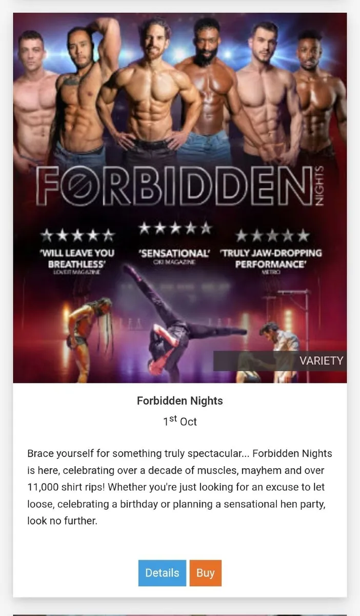 4 Forbidden Nights Male Strip Show Tickets