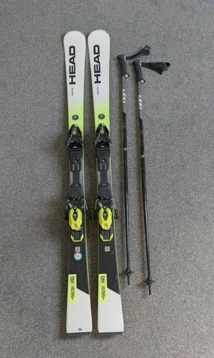 HEAD i.Shape Pro Skis - 156cm 11.4m Radius + poles - Image 1