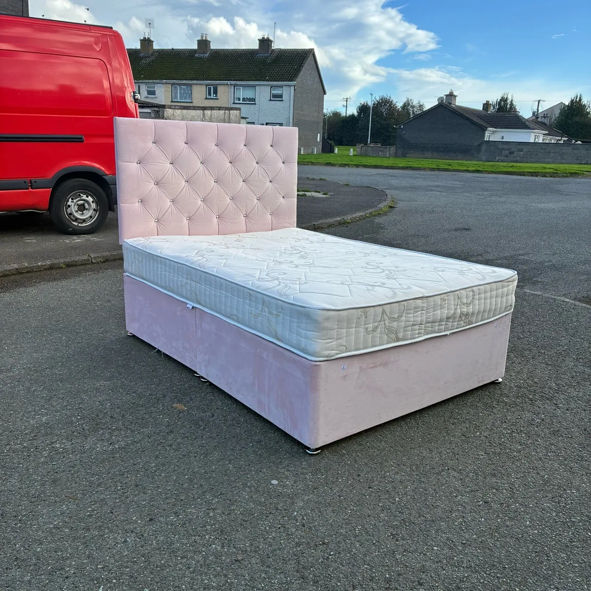Lovely light Pink 💎 Double Bed with Mattress - Image 1