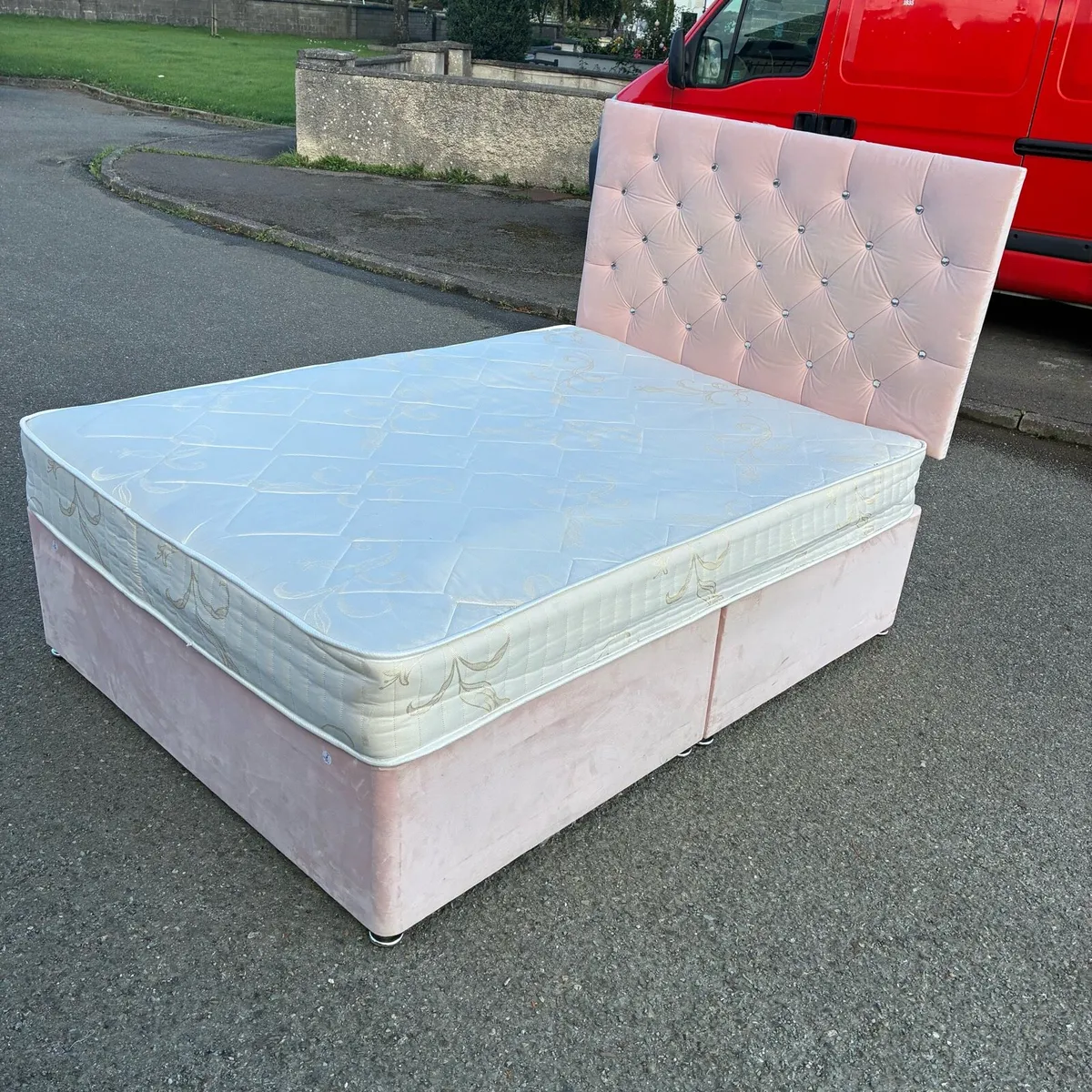 Lovely light Pink 💎 Double Bed with Mattress - Image 3
