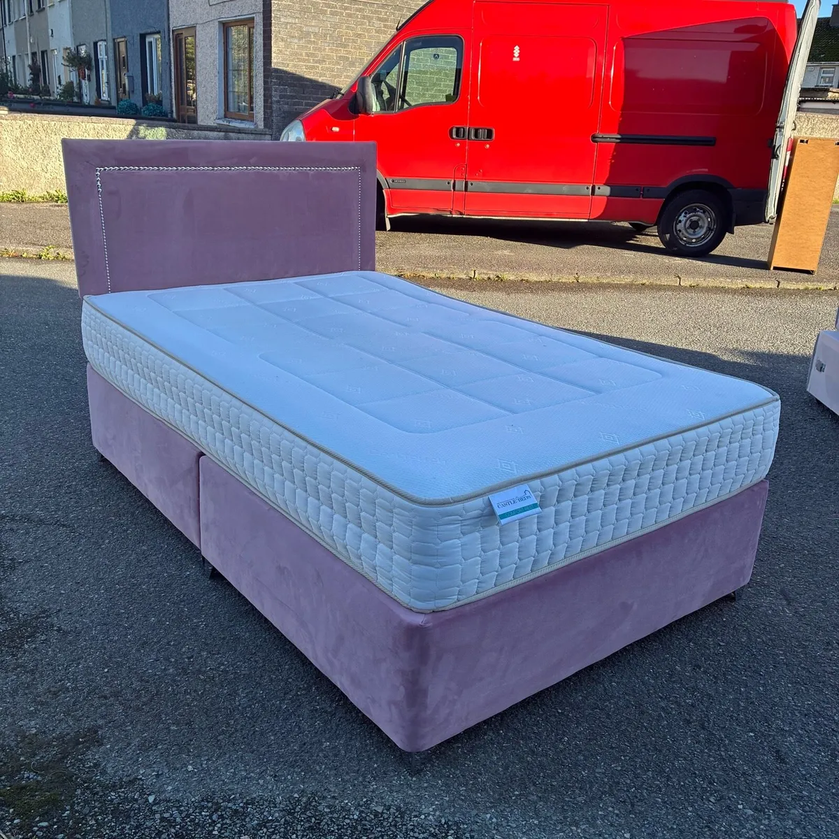 Lovely Pink 4ft Small double bed with Mattress - Image 2