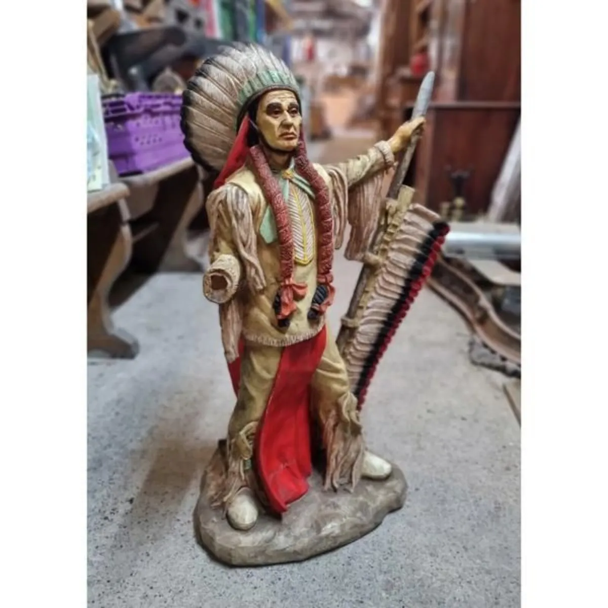 Native American Chief Resin Statue KAS1381 - Image 1