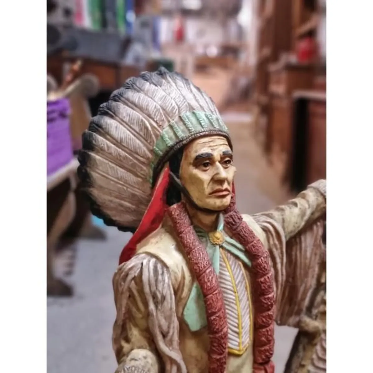 Native American Chief Resin Statue KAS1381 - Image 2