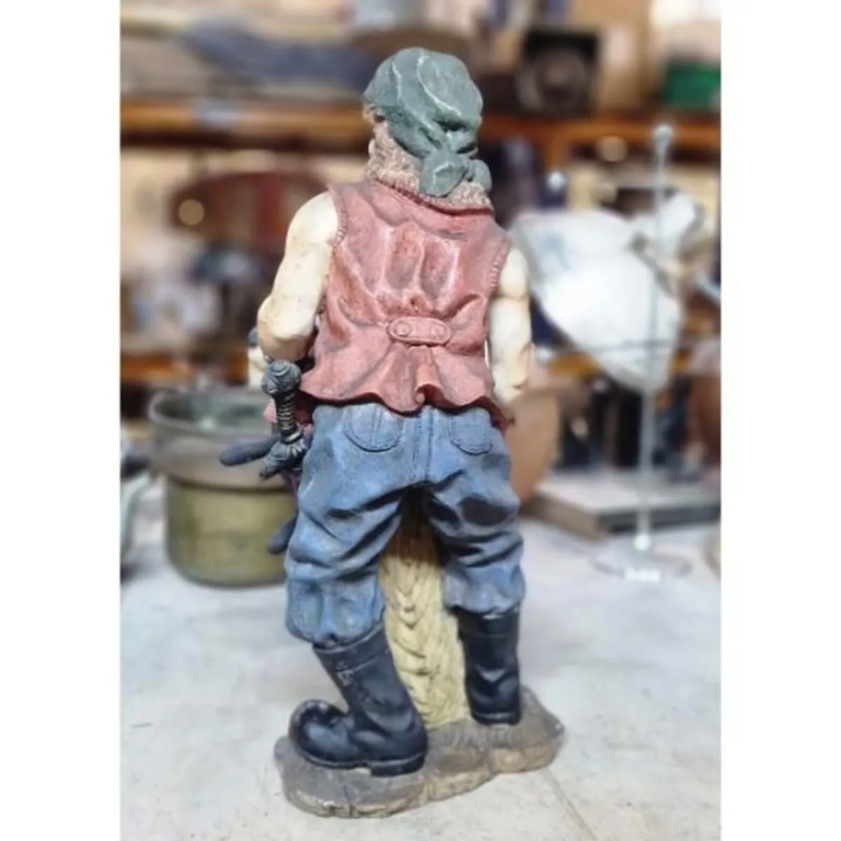 Pirate At Ships Wheel Resin Statue KAS1379 - Image 3