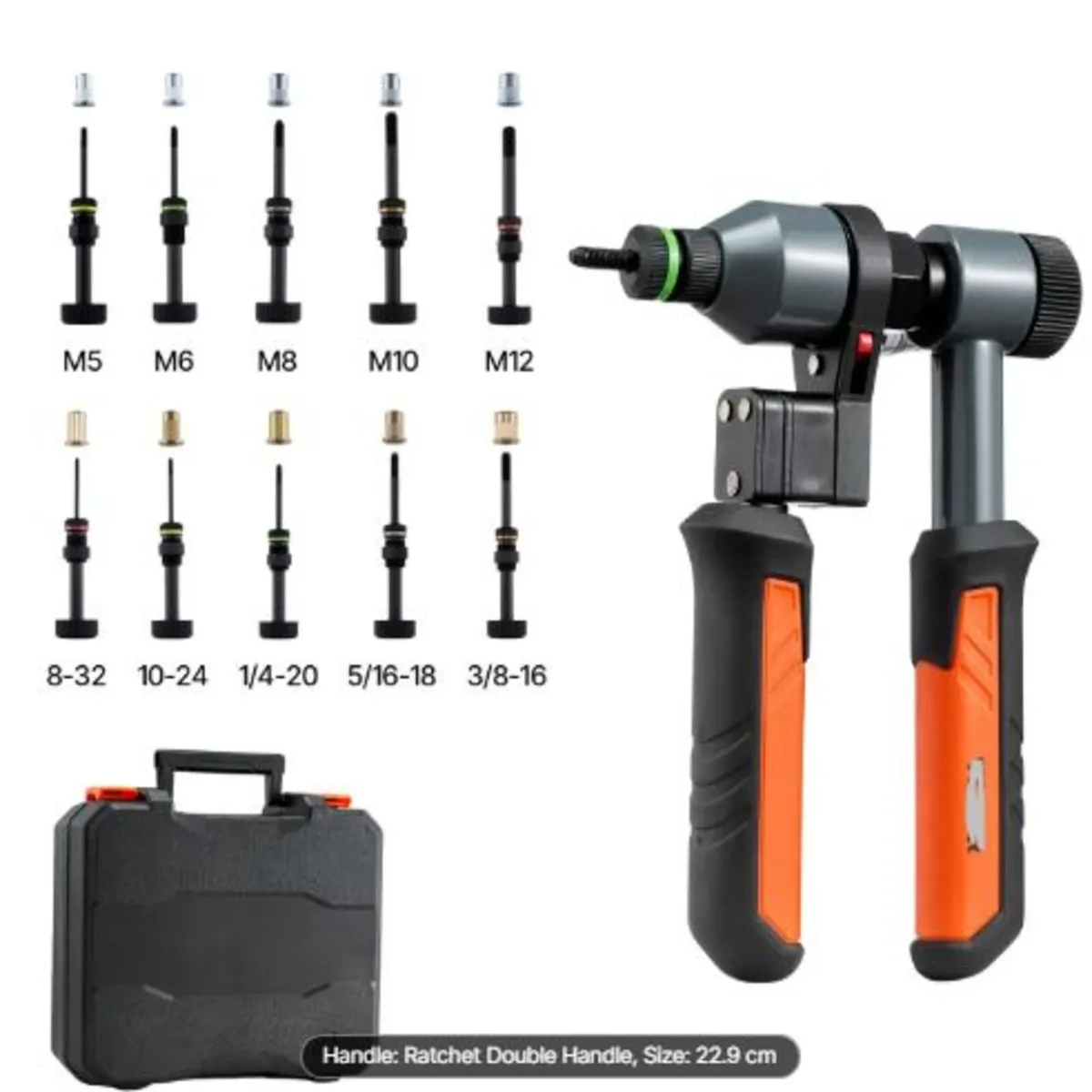 Rivet Nut Tool Kit, 9-Inch Ratchet Rivnut Tool Kit - Image 1