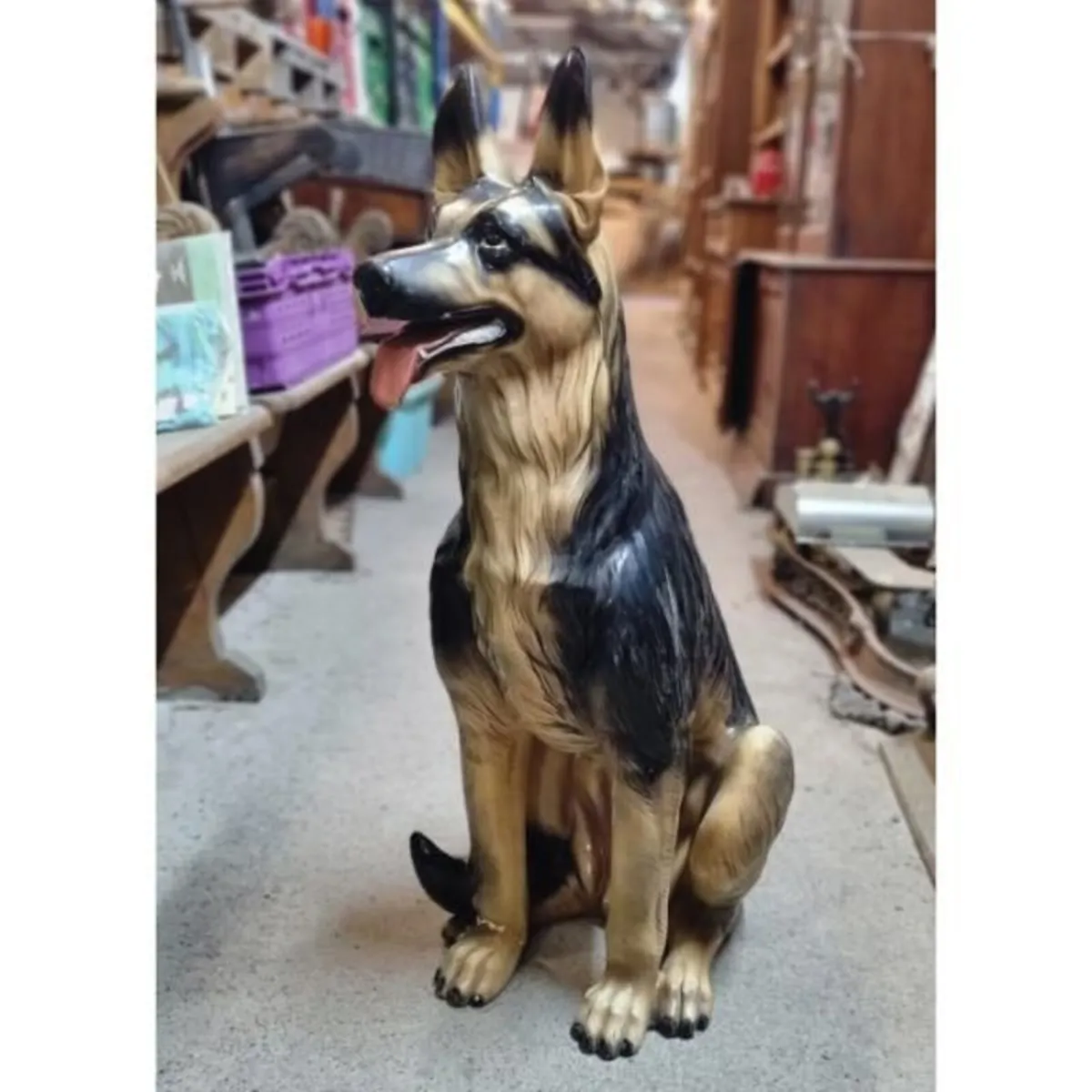 German Shepherd Ceramic Floor Statue KAS1373 - Image 1
