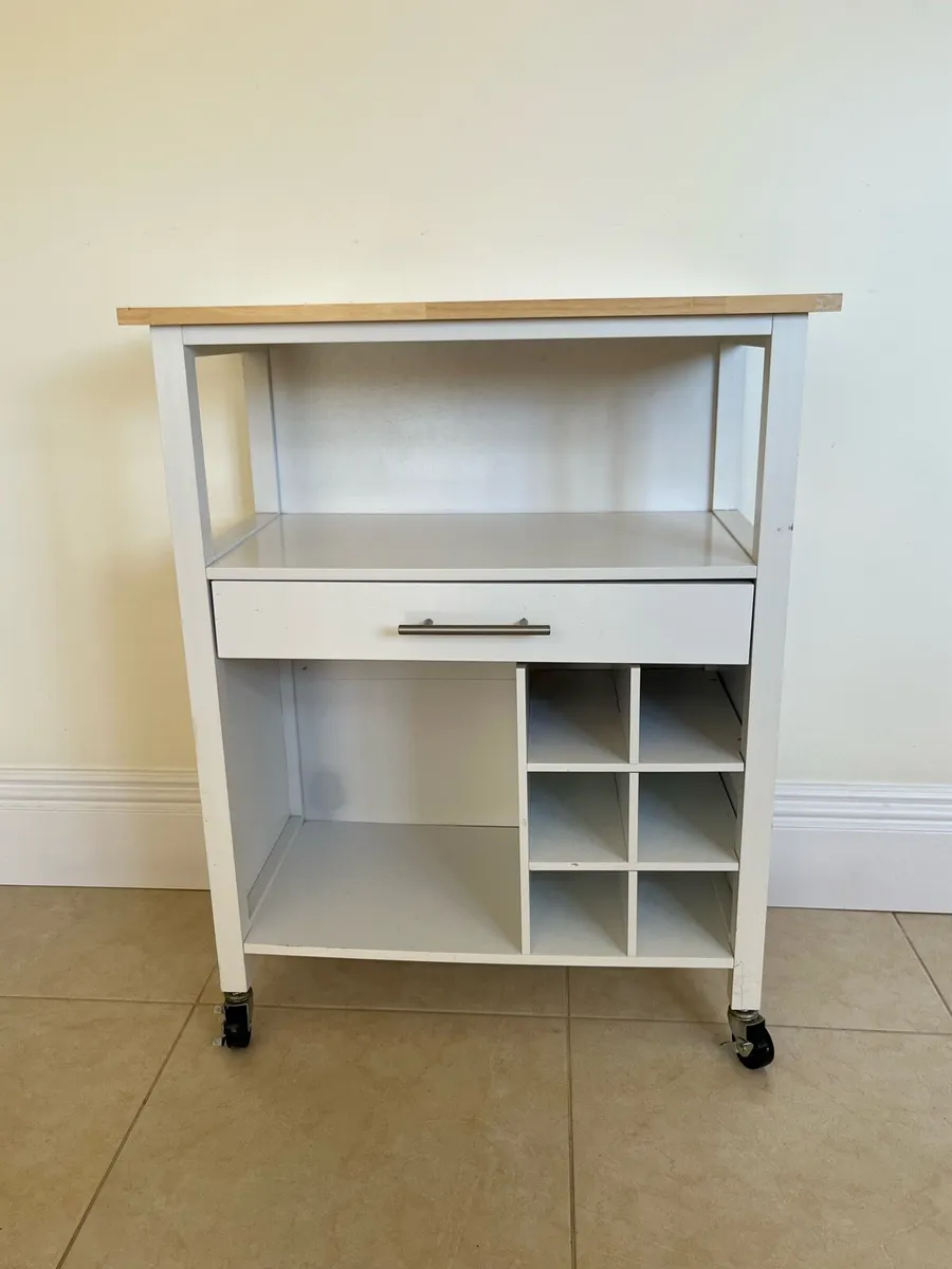 Rolling Table with Bottle Storage - Image 2