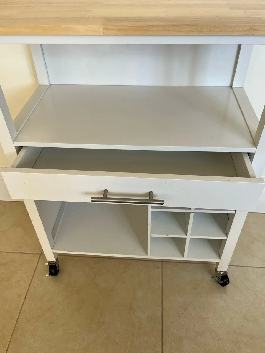Rolling Table with Bottle Storage - Image 3