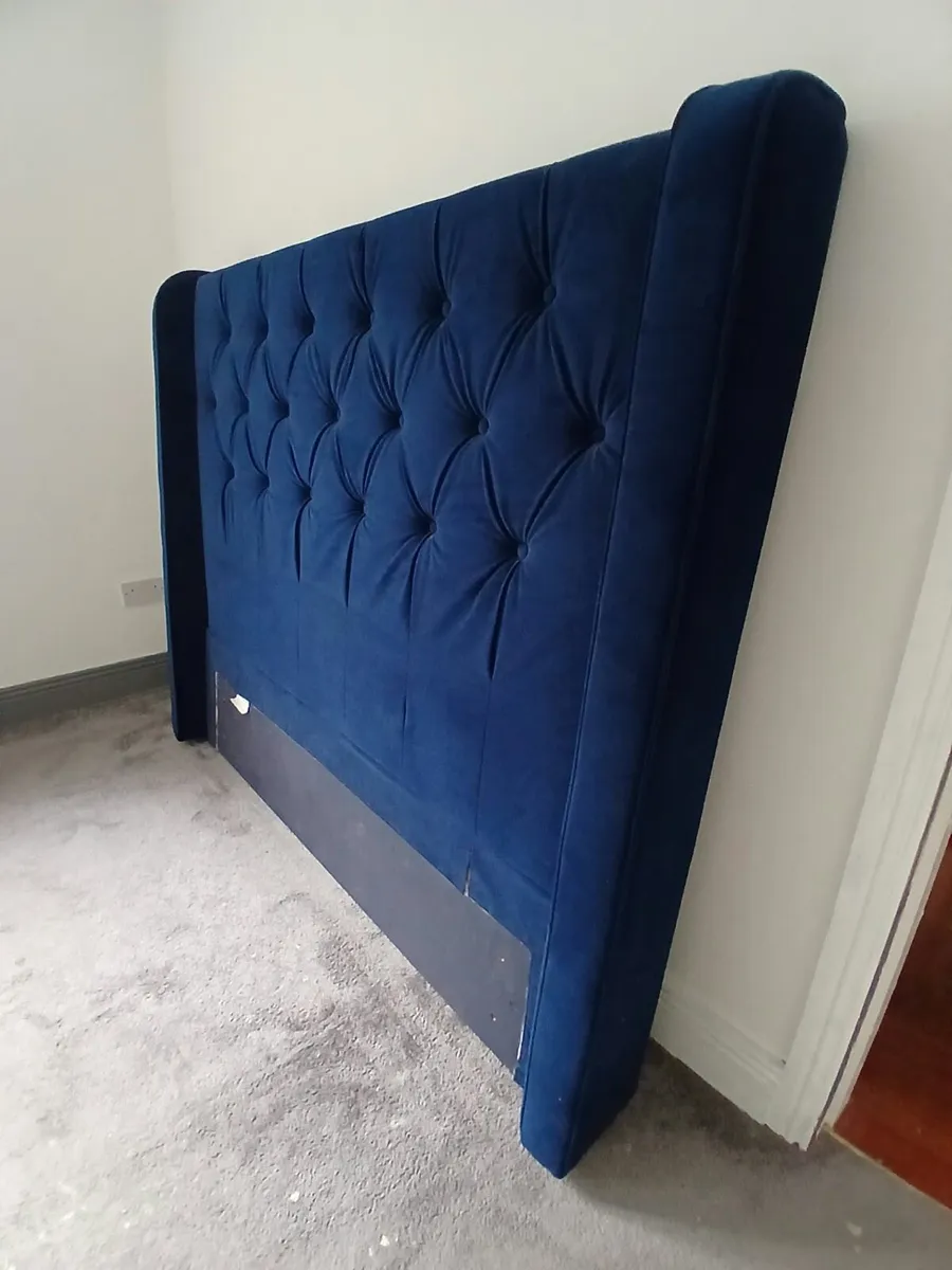 Navy velvet headboard - Image 2