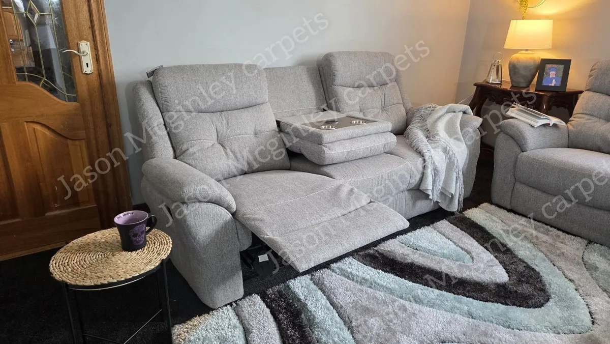 Dema Grey Reclining Sofa Delivered Across Ireland - Image 1