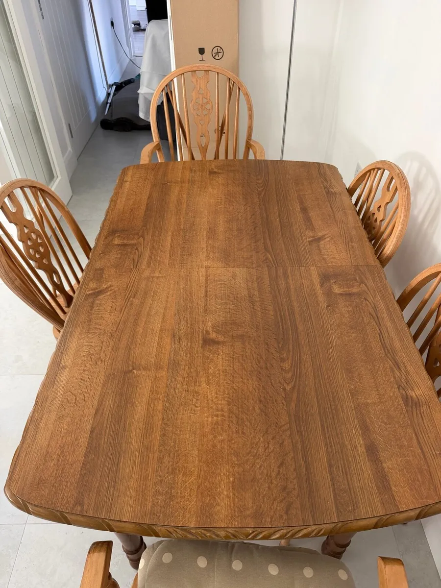Solid Wood Table & Chairs - Image 2