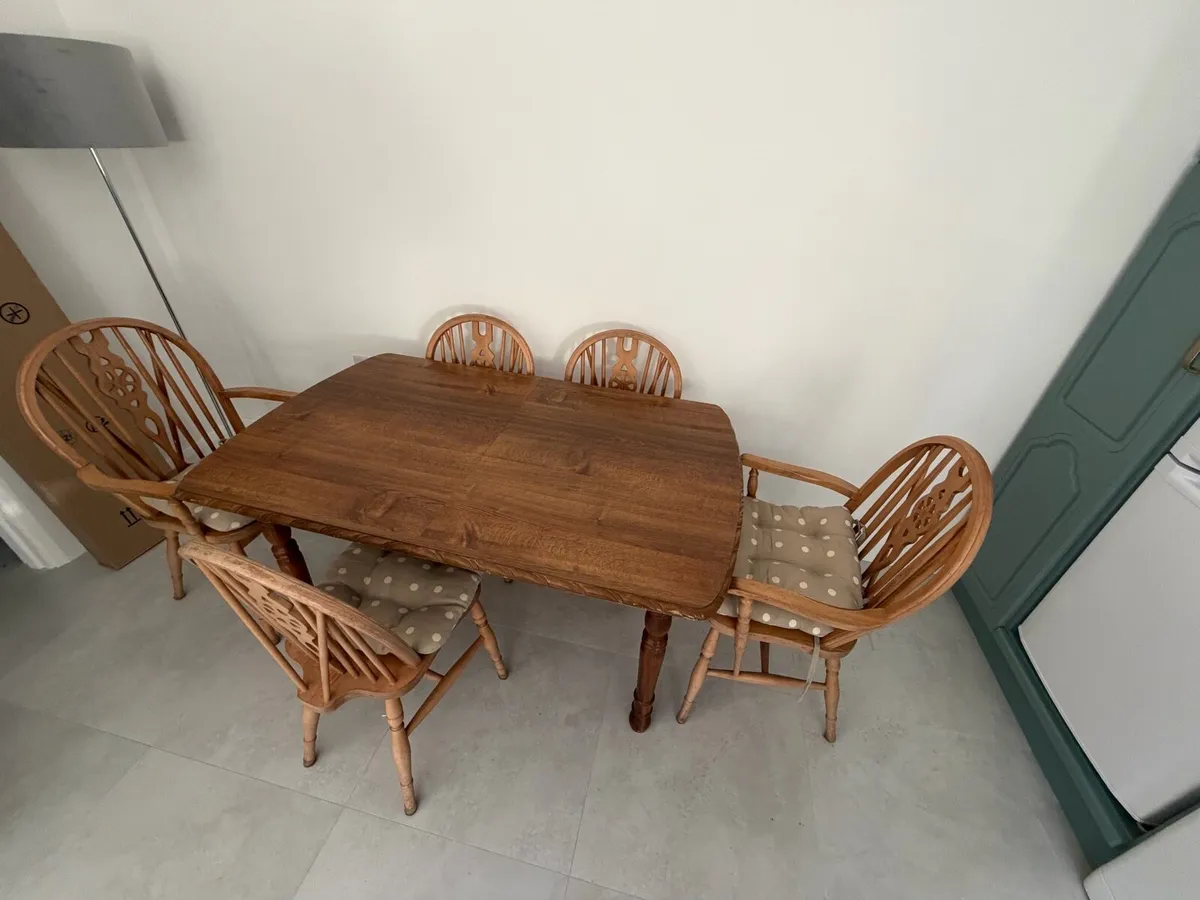 Solid Wood Table & Chairs - Image 3