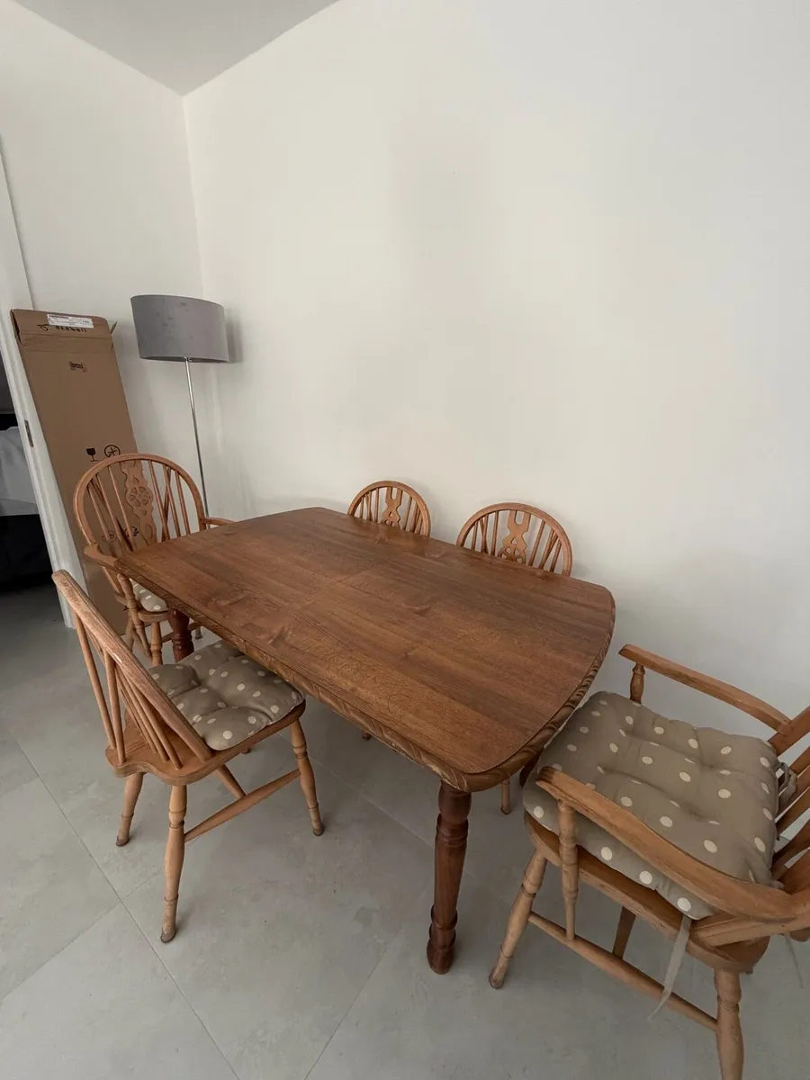 Solid Wood Table & Chairs - Image 4