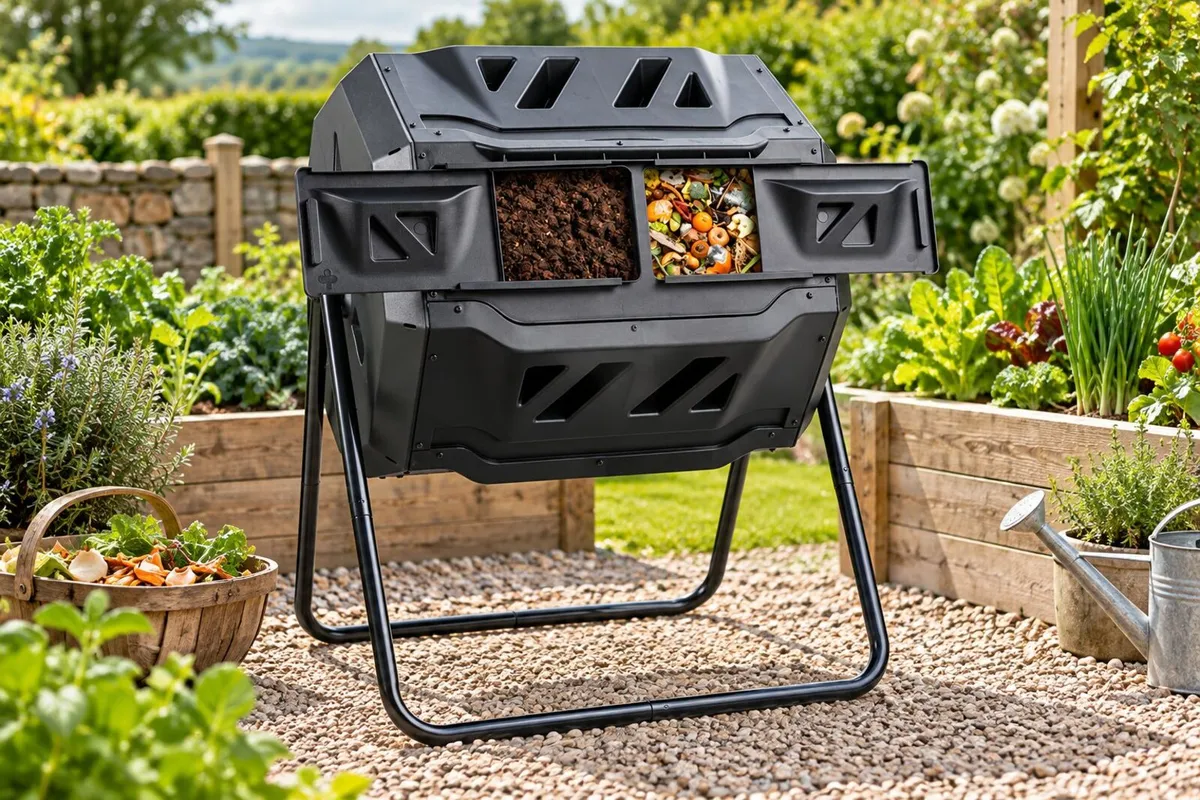 Dual Chamber Compost Bin 162 L Tumbling Garden Com - Image 4