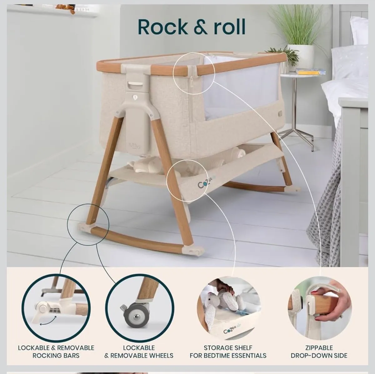 Tutti bambini CoZee bedside Crib - Image 1