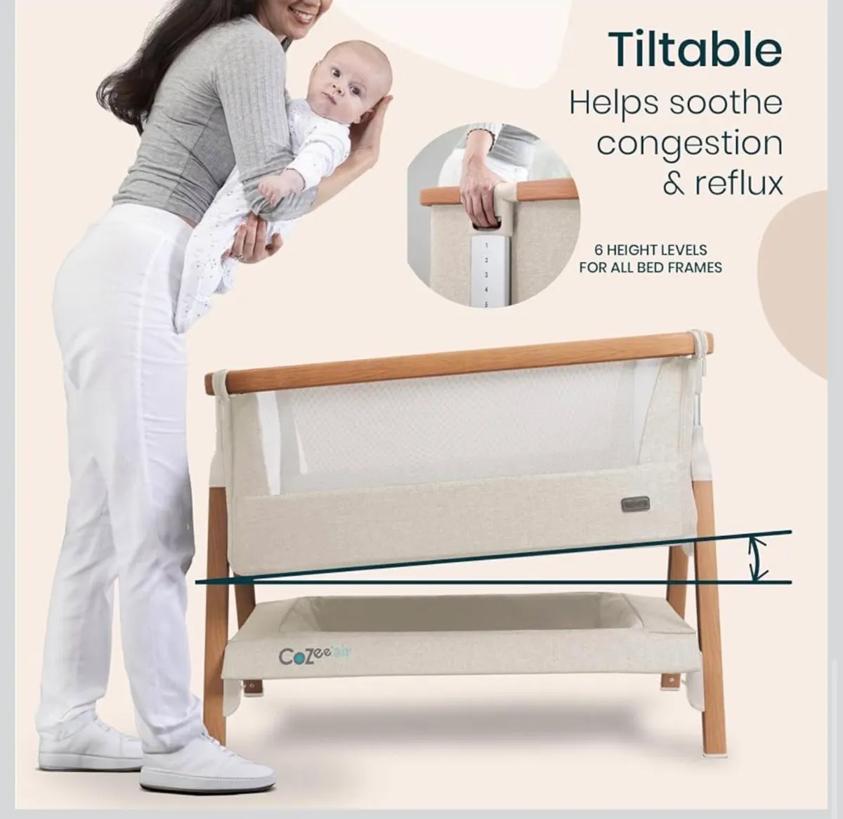 Tutti bambini CoZee bedside Crib - Image 3