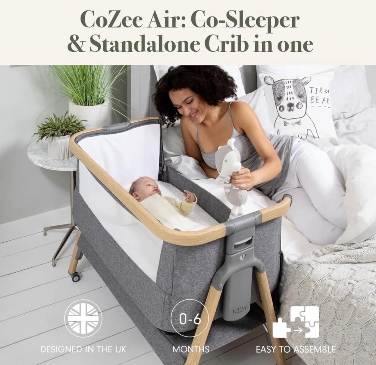 Tutti bambini CoZee bedside Crib - Image 4