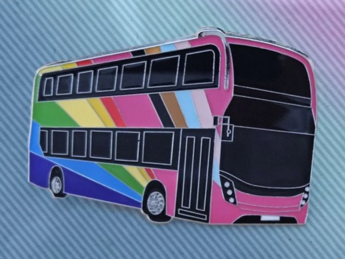 Rainbow Bus Badge : Brooch: Tie pin, Free Post - Image 2