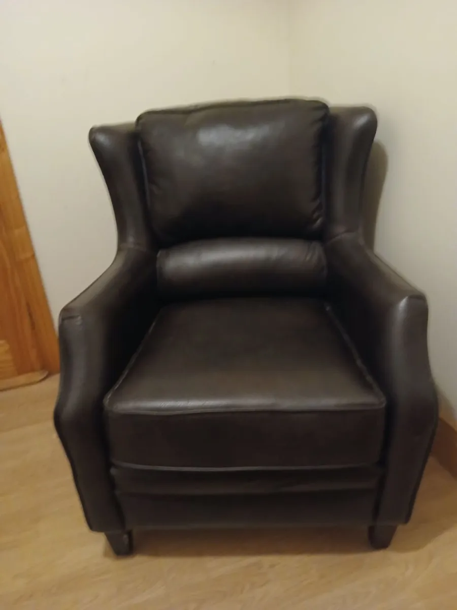 Queen Anne Leather Armchair - Image 2