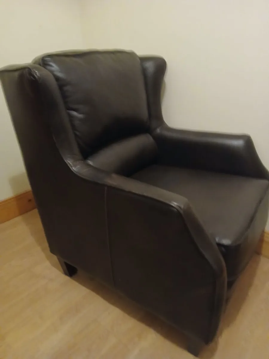 Queen Anne Leather Armchair - Image 1