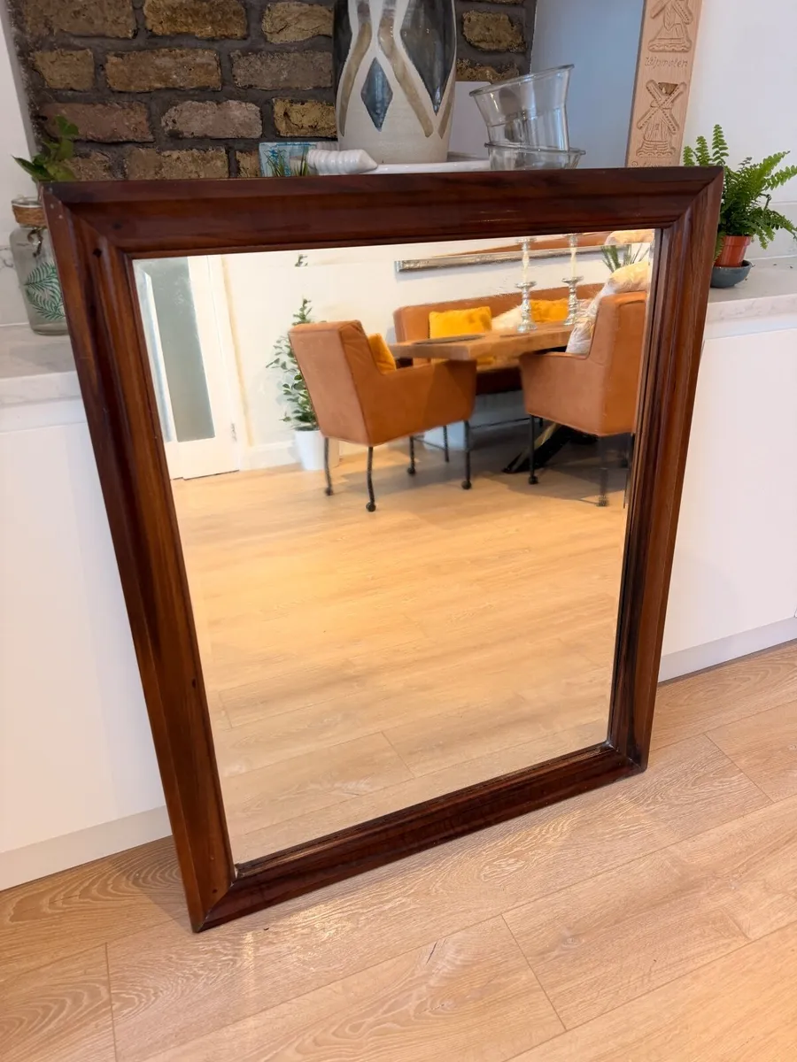 Mirror with wood trim