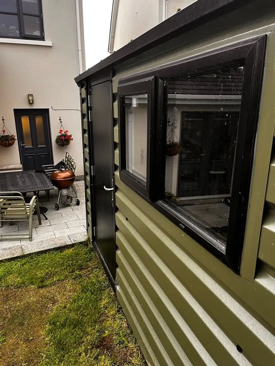 high-quality Irish-made PVC-coated galvanised-steel garden shed, - Image 1