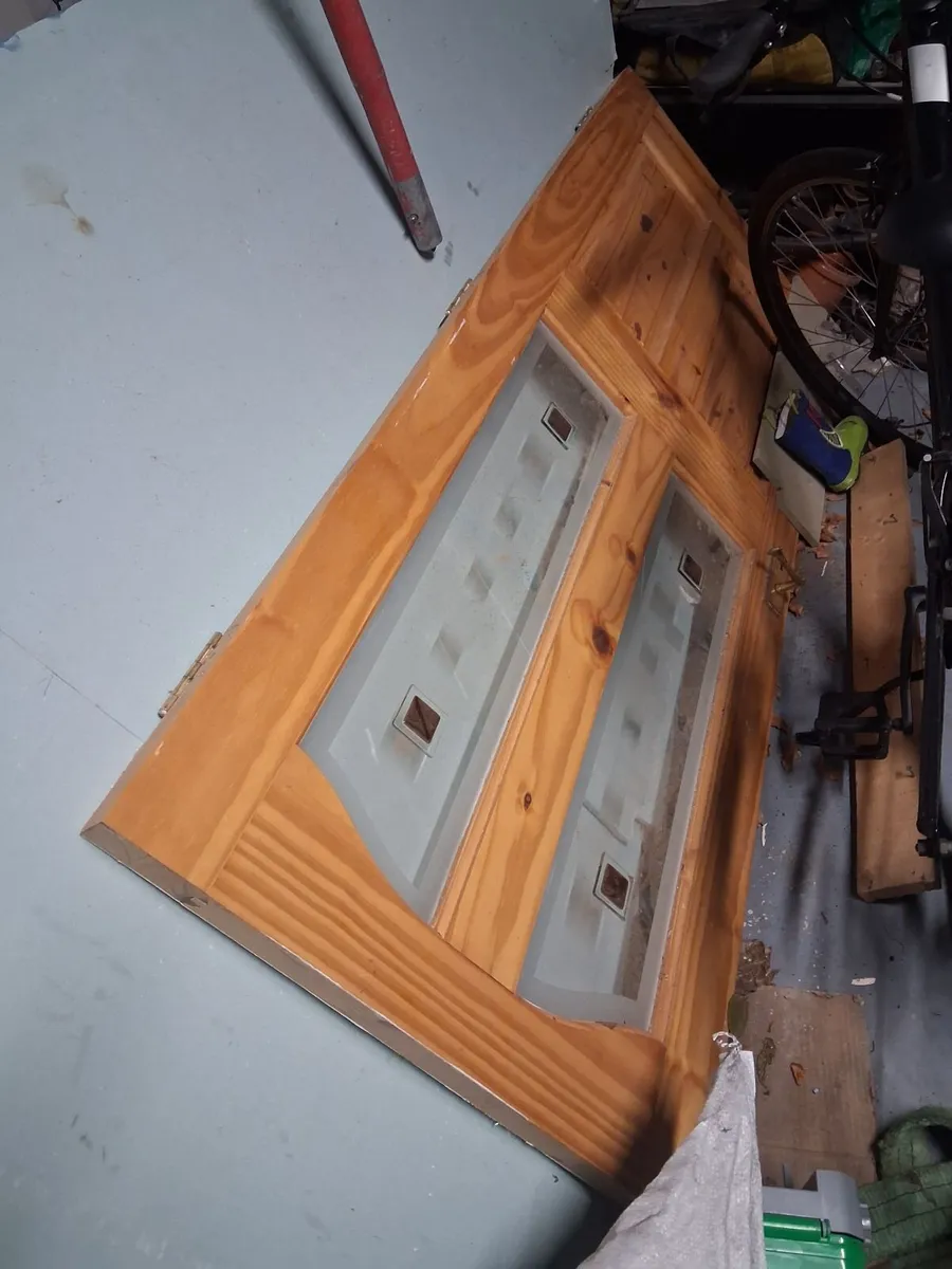 pine stained glass door