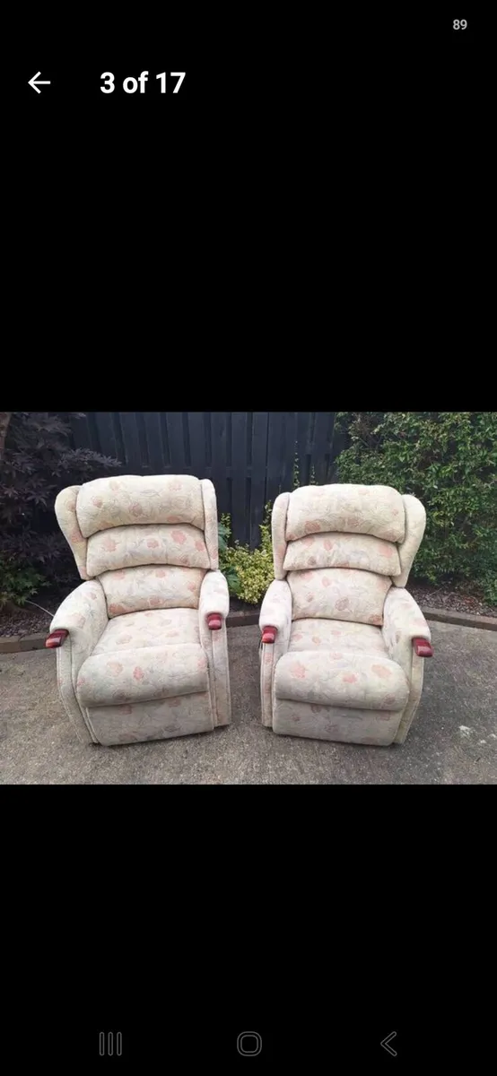 2 x riser recliner armchairs - Image 3