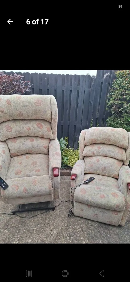 2 x riser recliner armchairs - Image 4
