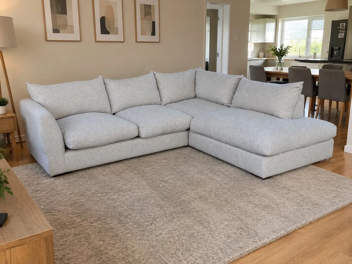 Dfs Grey Corner L shaped sofa with footstool - Image 2
